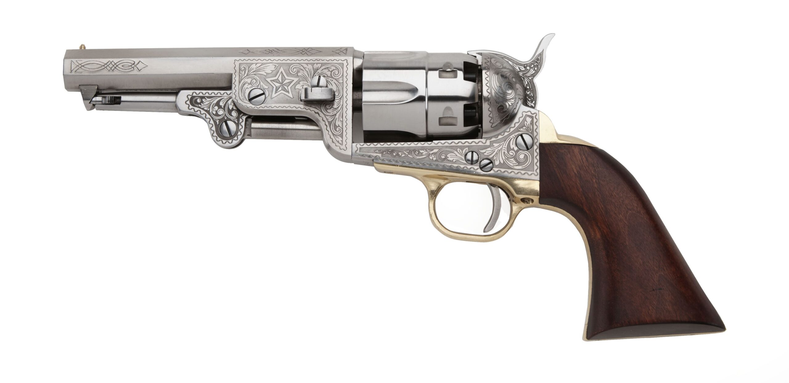Pietta 1851 Navy U.S. Marshal Engraved .44 Cal 4.78" (EMF)